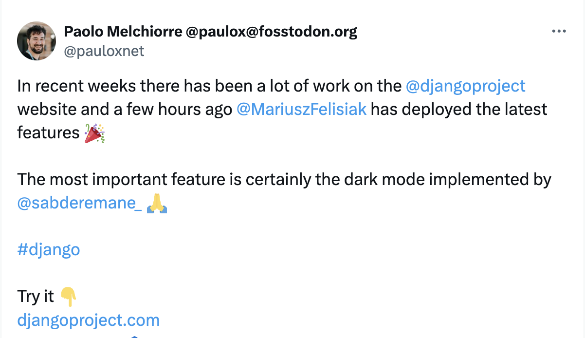 Paolo's tweet: 