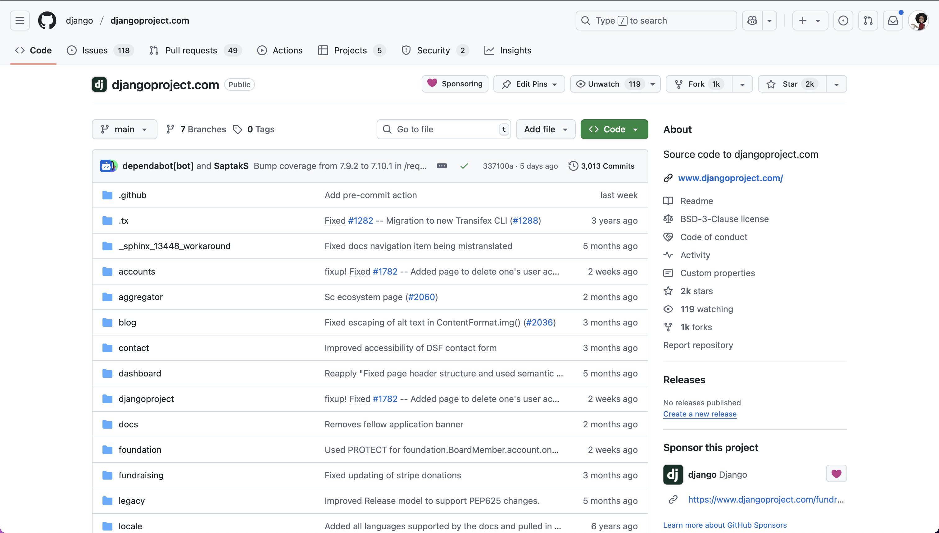 Django website repository in GitHub